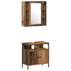 Baderomsinnredningssett med hylle 3 pcs Brun 60 x 30 x 60 cm