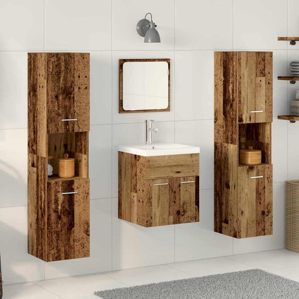 Bademøbelsett 4 pcs Gamle tre 41 x 38.5 x 46 cm Konstruert tre