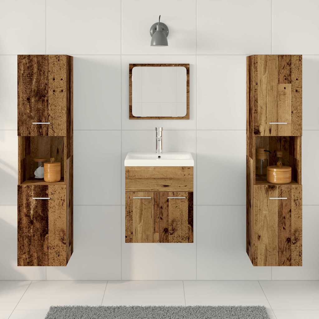 Bademøbelsett 4 pcs Gamle tre 41 x 38.5 x 46 cm Konstruert tre