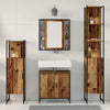 Baderomsinnredningssett med hylle 4 pcs Brun 33 x 33 x 185.5 cm