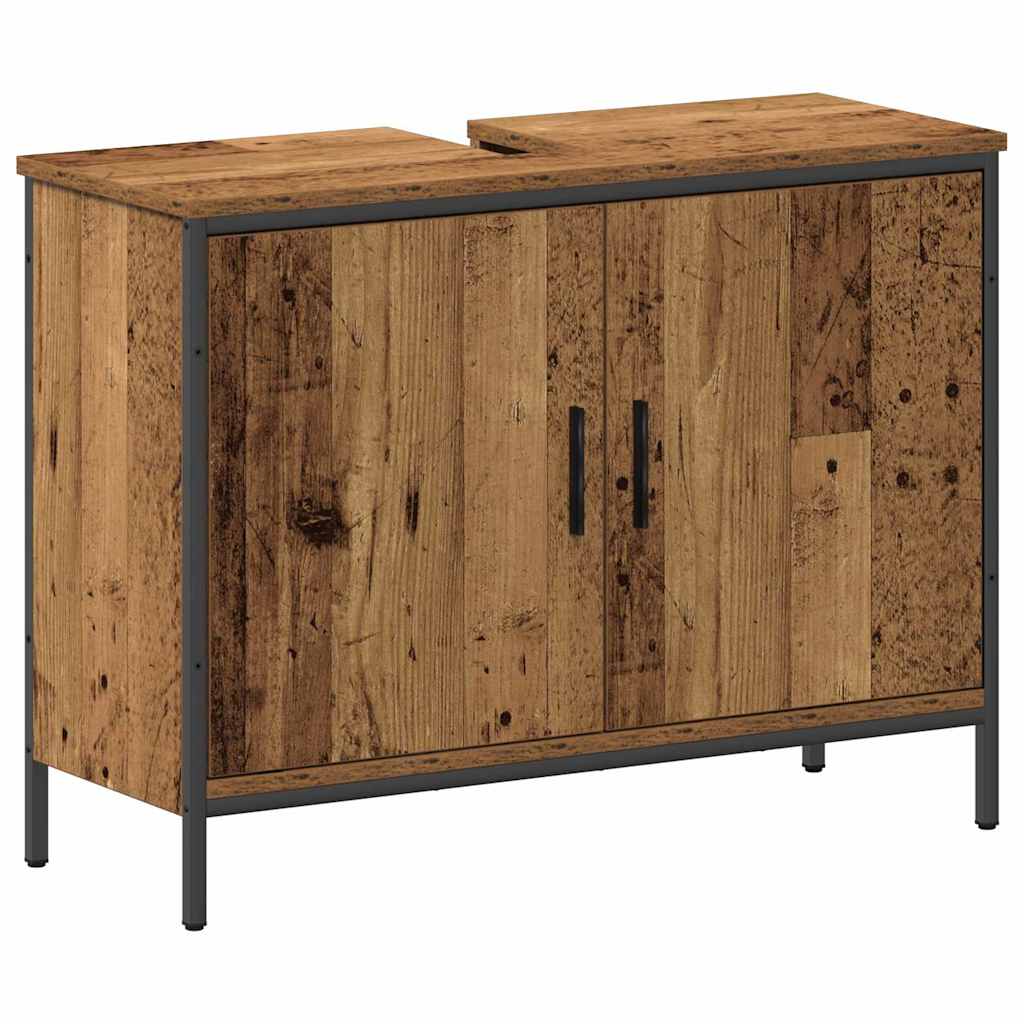 Baderomsinnredningssett med hylle 4 pcs Brun 33 x 33 x 185.5 cm