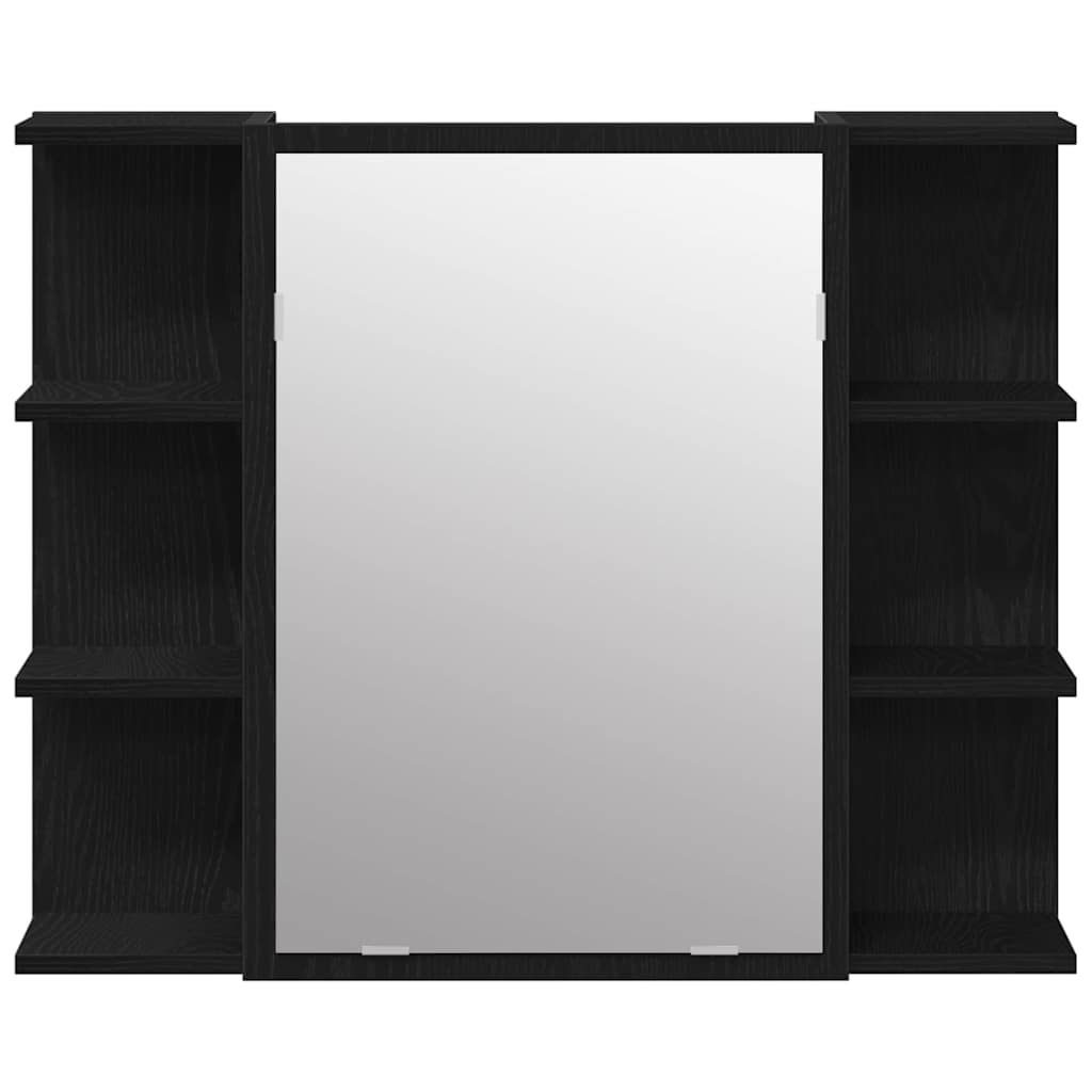 Baderomsinnredningssett med dør 3 pcs Svart 30 x 30 x 179,5 cm
