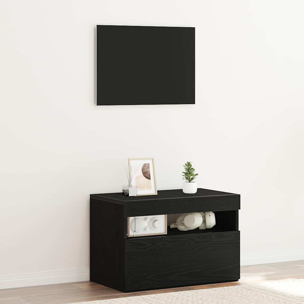 Nattbordskap Svart Eik 60 x 35 x 40 cm Konstruert tre vidaXL