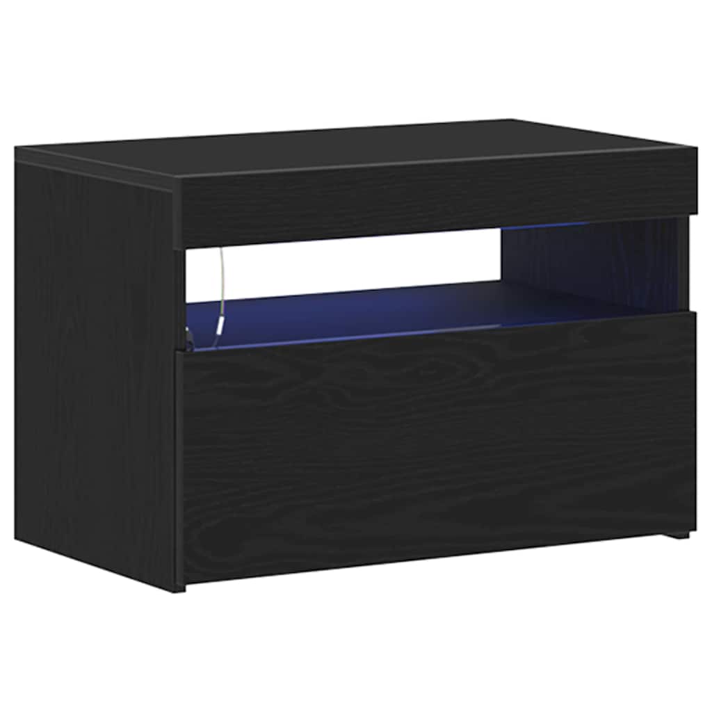 Nattbordskap Svart Eik 60 x 35 x 40 cm Konstruert tre vidaXL