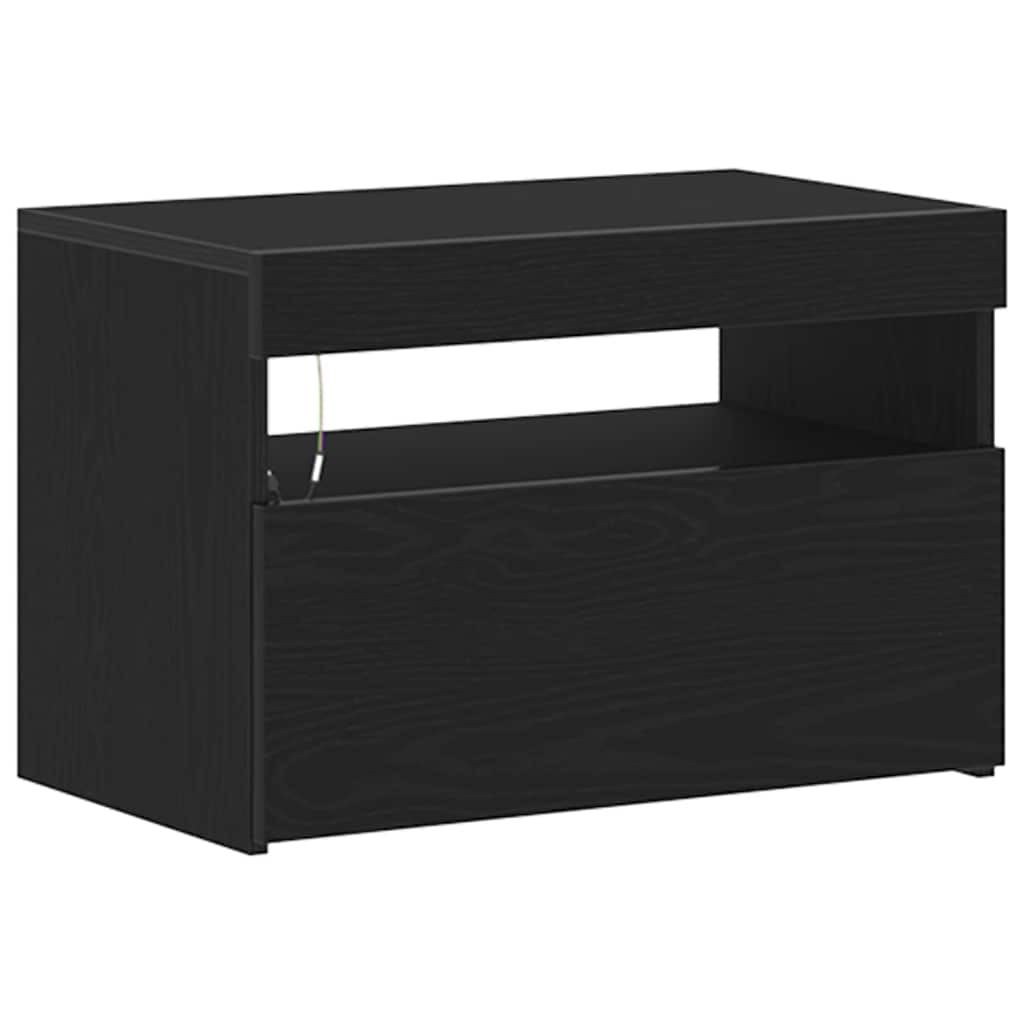 Nattbordskap Svart Eik 60 x 35 x 40 cm Konstruert tre vidaXL