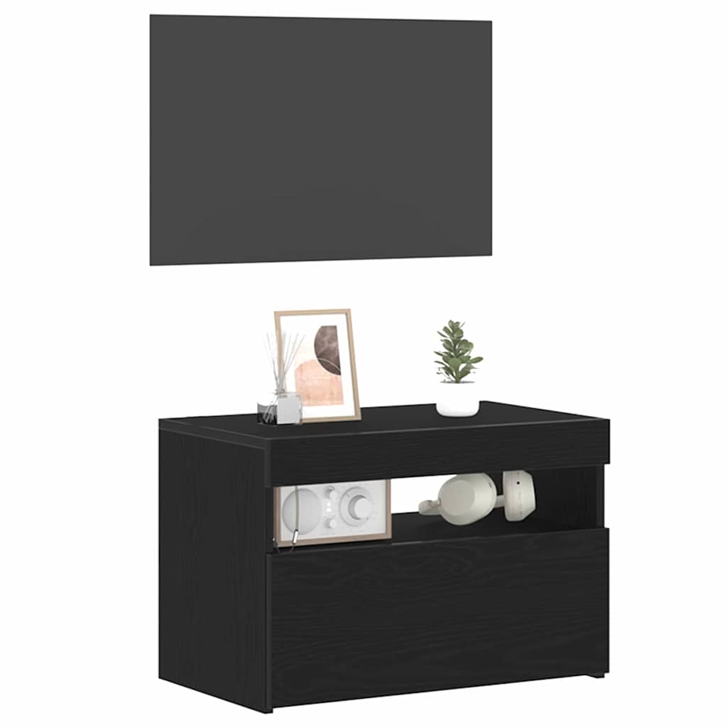 Nattbordskap Svart Eik 60 x 35 x 40 cm Konstruert tre vidaXL