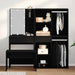 Dressingbordsett med LED 4 pcs Svart Eik Konstruert tre