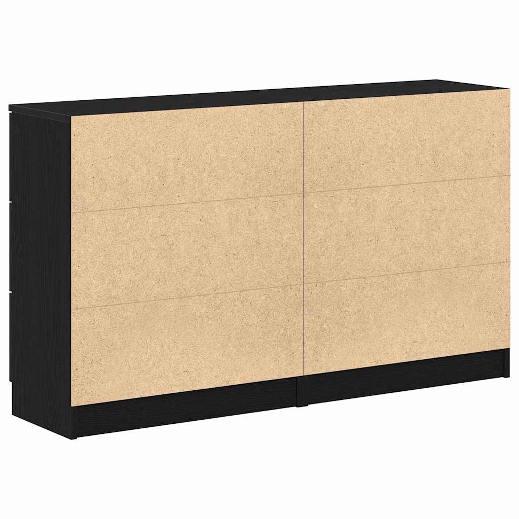 Serviesskap med skuff Svart Eik 120 x 30 x 70 cm Konstruert tre