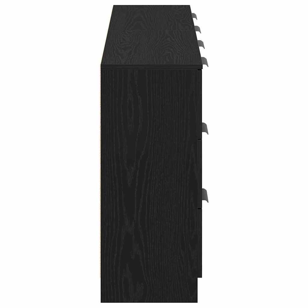 Serviesskap med skuff Svart Eik 120 x 30 x 70 cm Konstruert tre