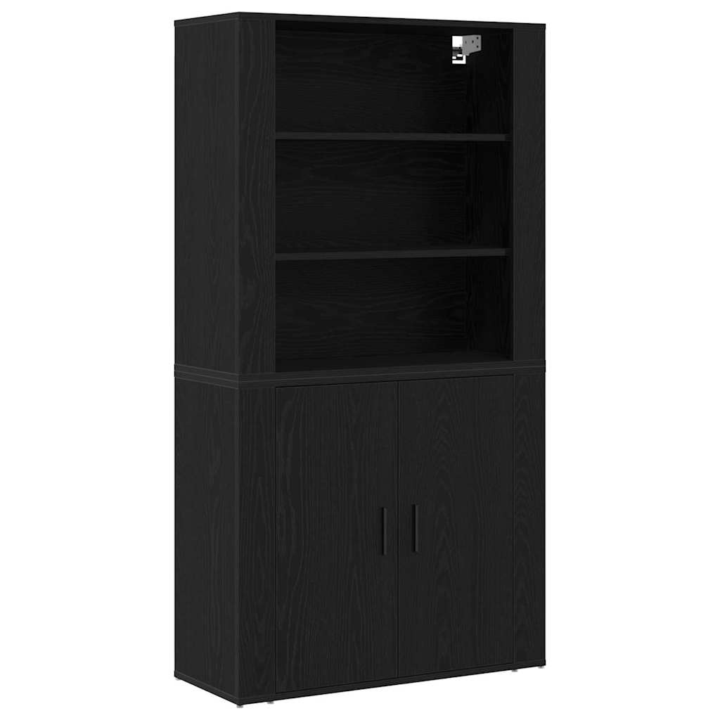 Høyskap Svart Eik 80 x 33 x 150 cm Konstruert tre vidaXL
