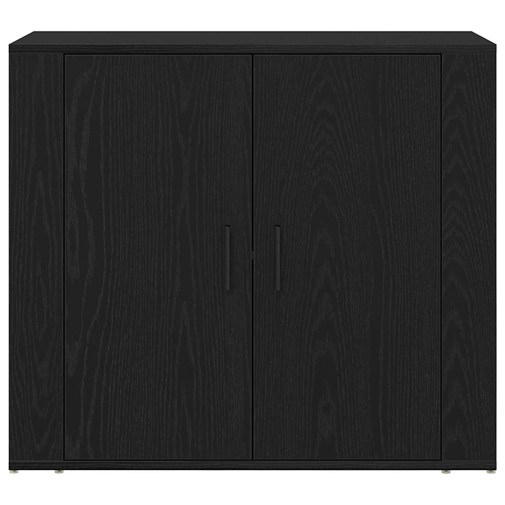 Serviesskap med skuff Svart Eik 240 x 33 x 70 cm Konstruert tre vidaXL