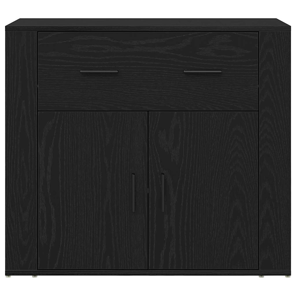 Serviesskap med skuff Svart Eik 240 x 33 x 70 cm Konstruert tre vidaXL