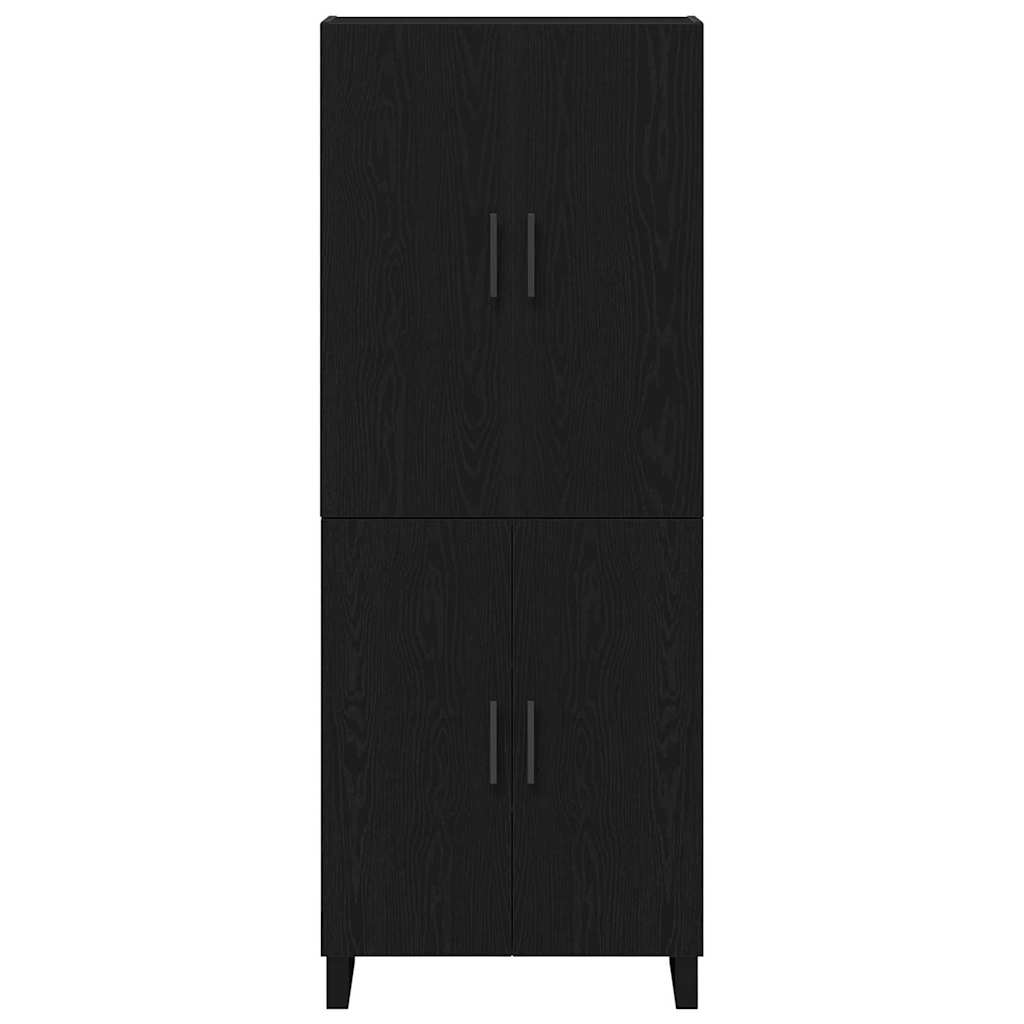 Høyskap 2 pcs Svart eik 69,5 x 34 x 180 cm Sponplater og glass
