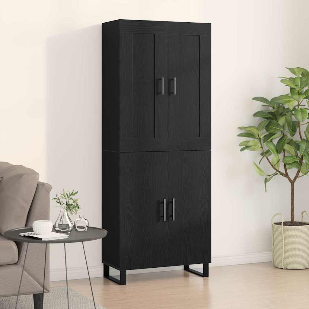Høyskap Svart Eik 69,5 x 34 x 180 cm Konstruert tre