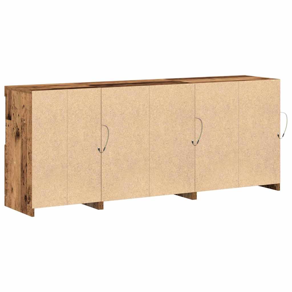 LED sideboard Gammelt tre 162 x 37 x 67 cm Konstruert tre