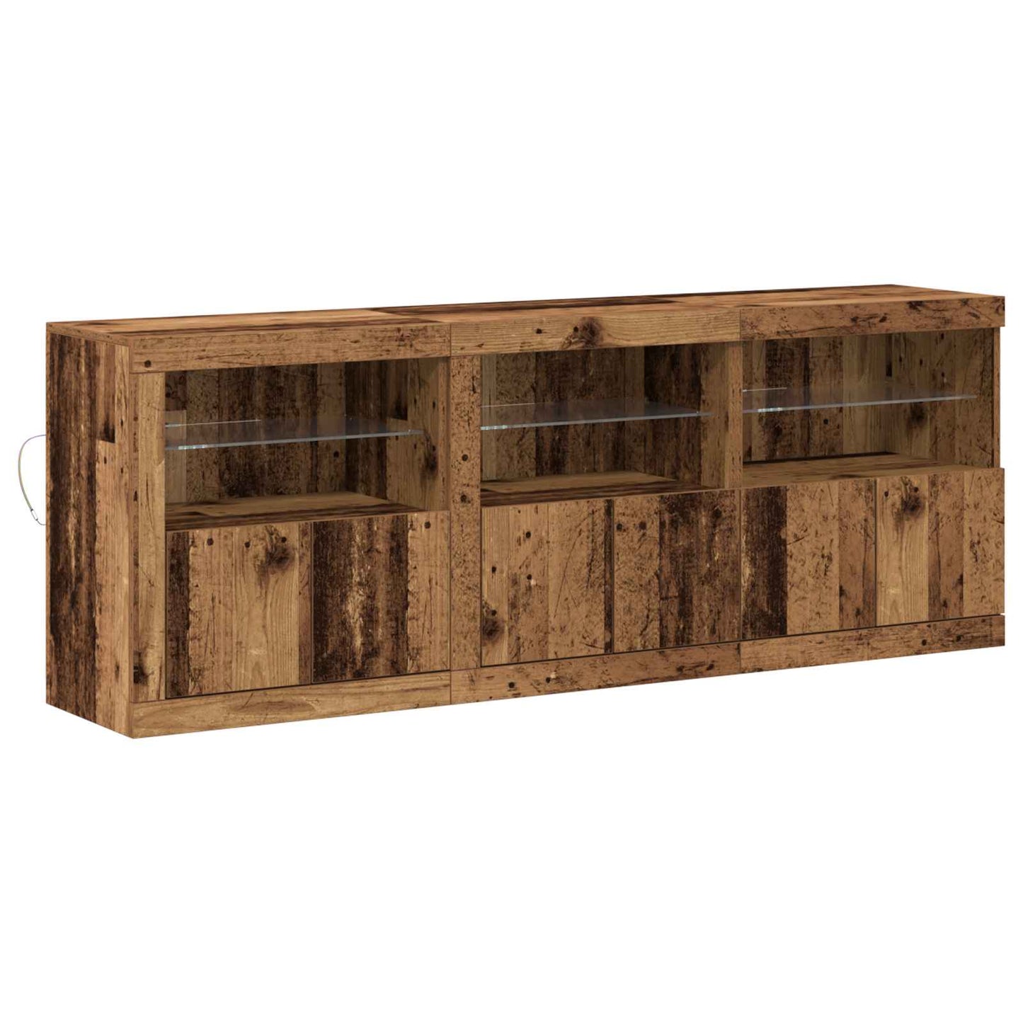 LED sideboard Gamle tre 181 x 37 x 67 cm Konstruert tre