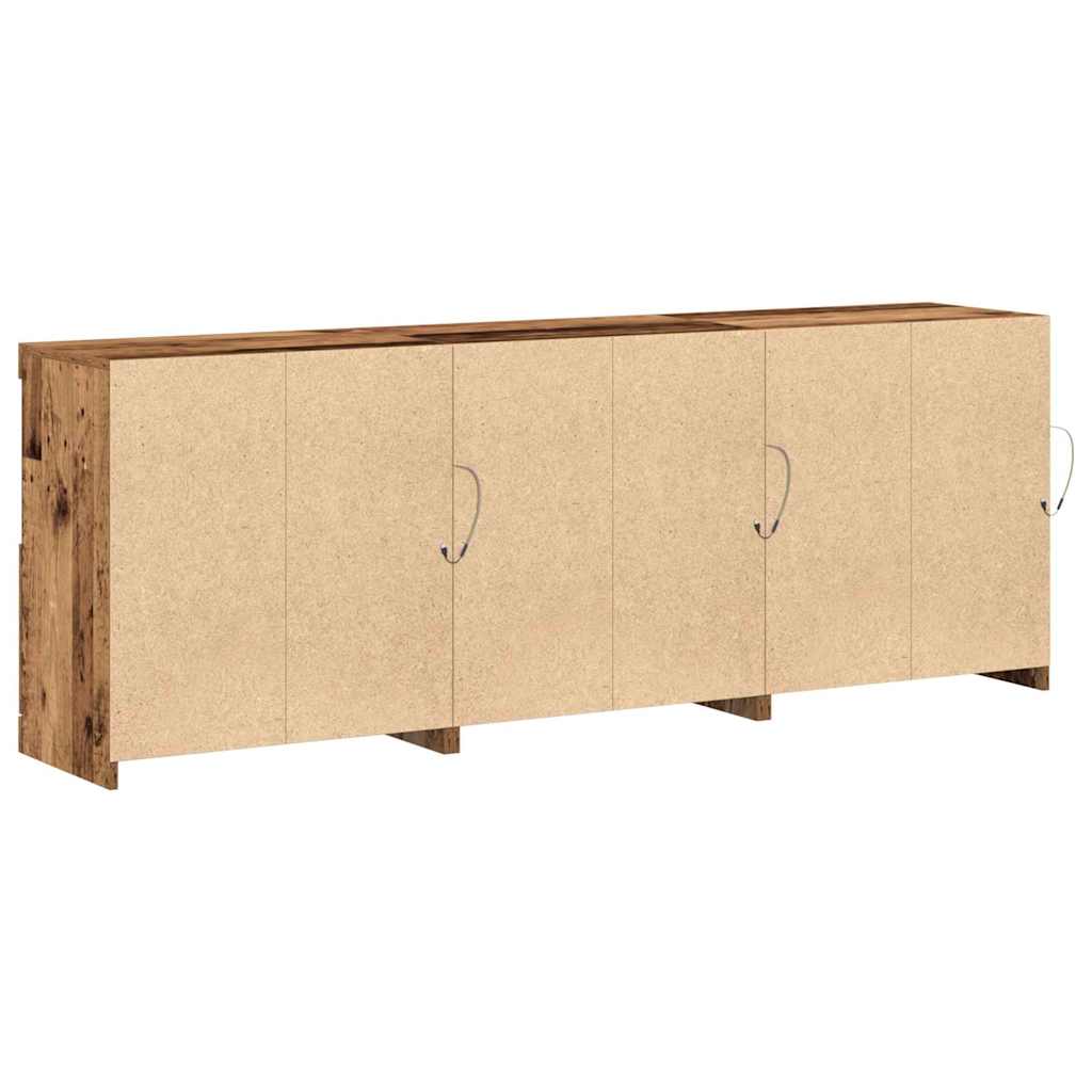LED sideboard Gamle tre 181 x 37 x 67 cm Konstruert tre