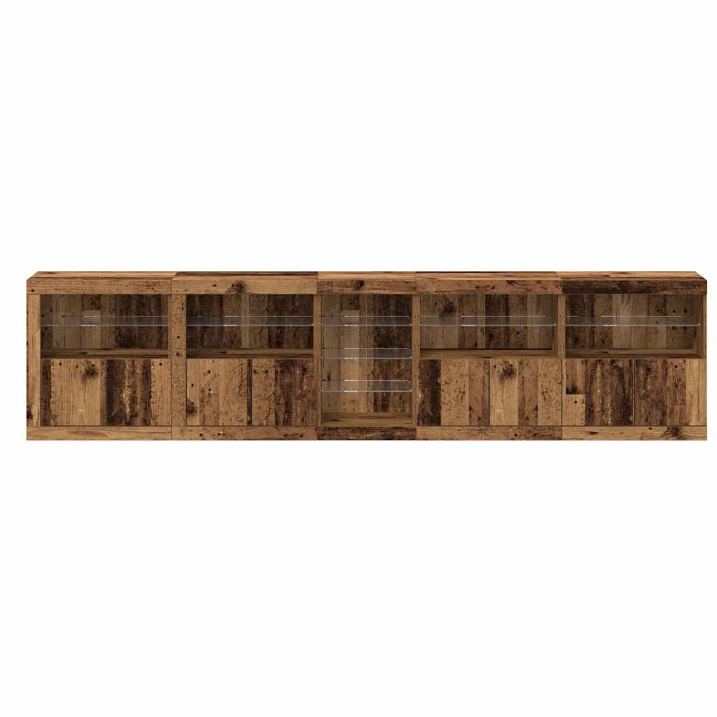 LED sideboard Gammelt tre 283 x 37 x 67 cm Konstruert tre