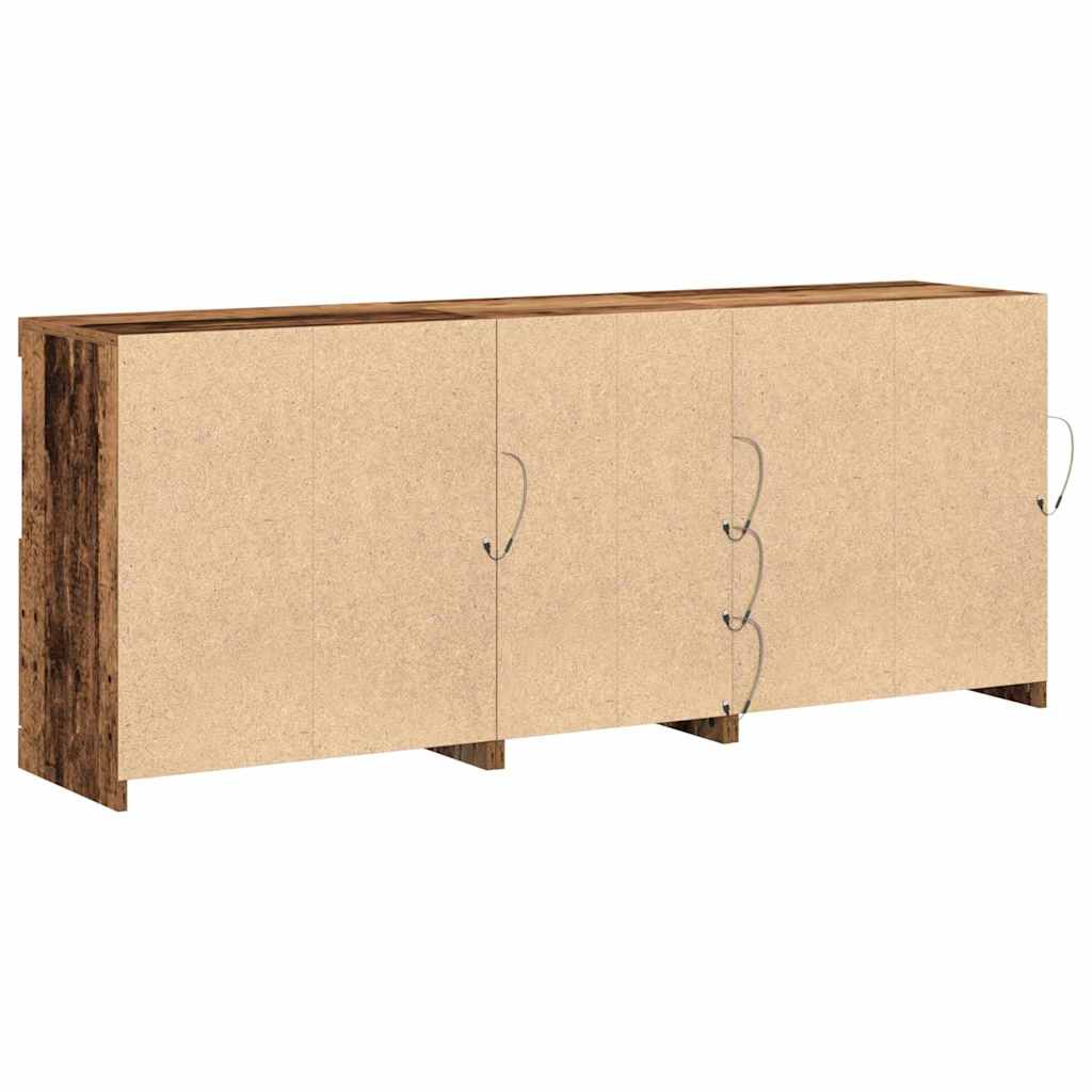 LED sideboard Gammelt tre 162 x 37 x 67 cm Konstruert tre