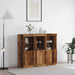 LED sideboard 3 pcs Gammelt tre 123 x 37 x 100 cm