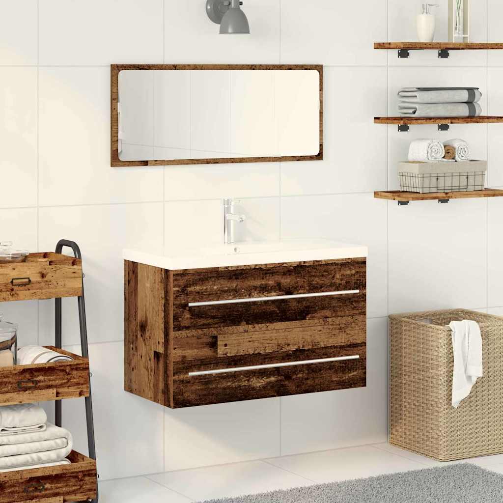 Baderomsvaskeskap Veggmontert Gammelt tre 80 x 38.5 x 48 cm