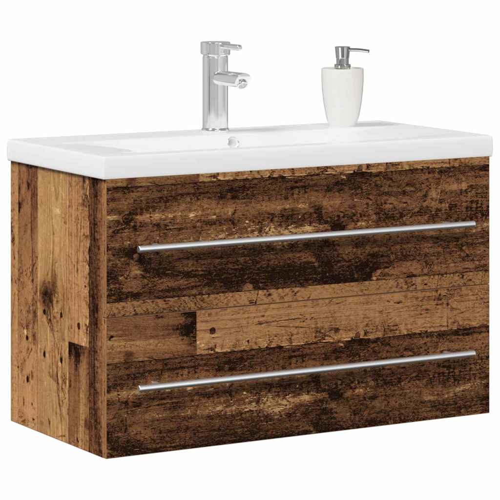 Baderomsvaskeskap med skuff Gamle tre 80 x 38,5 x 48 cm