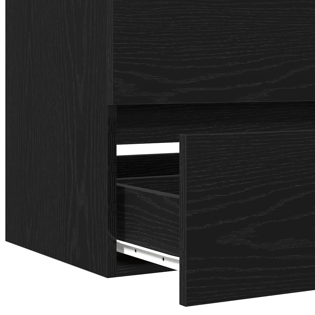 Baderomsvaskeskap for Svart Eik 80 x 39 x 62 cm Konstruert tre