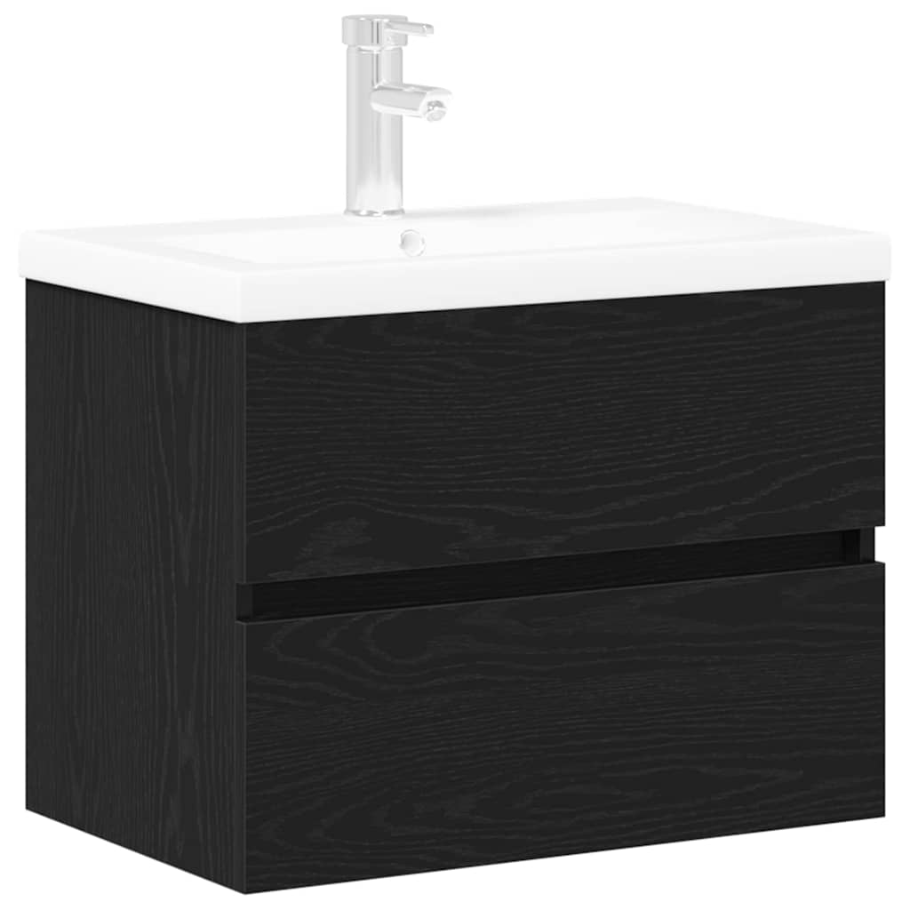 Baderomsvaskeskap for Svart Eik 60 x 39 x 62 cm Konstruert tre