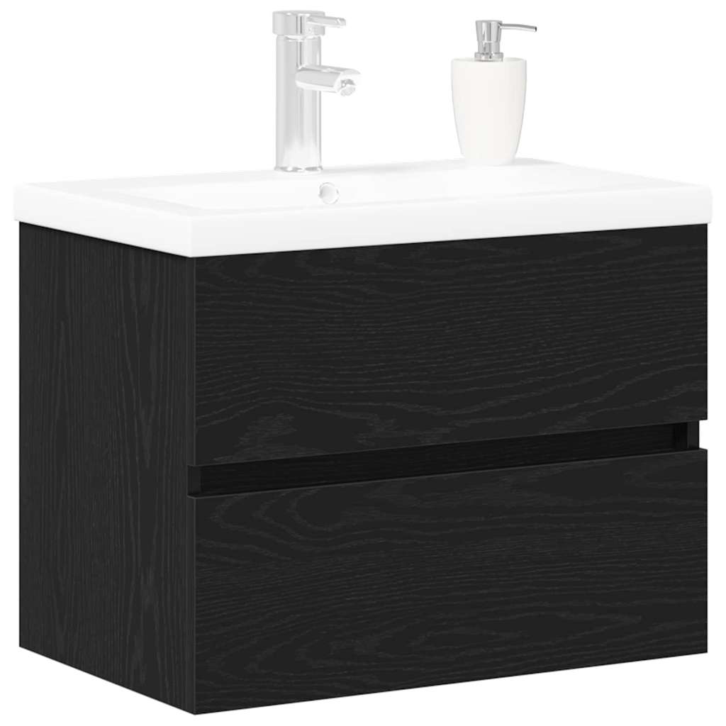 Baderomsvaskeskap for Svart Eik 60 x 39 x 62 cm Konstruert tre