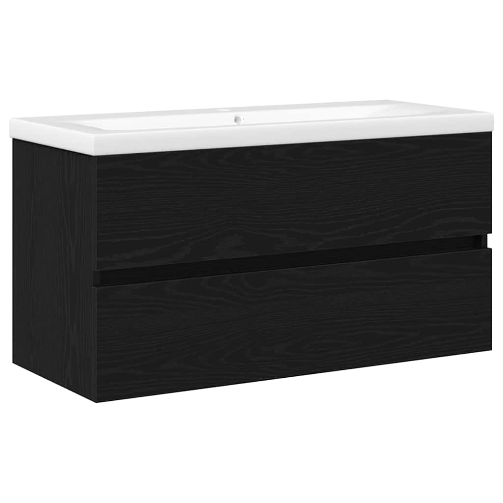 Baderomsvaskeskap for Svart Eik 90 x 39 x 62 cm Konstruert tre