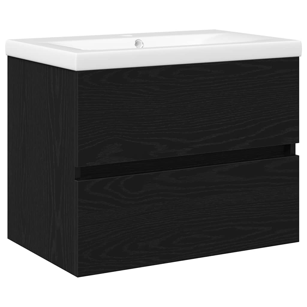 Baderomsvaskeskap for Svart Eik 60 x 39 x 62 cm Konstruert tre