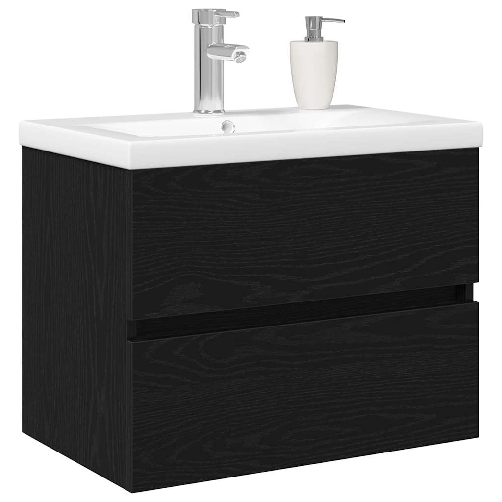 Baderomsvaskeskap for Svart Eik 60 x 39 x 62 cm Konstruert tre