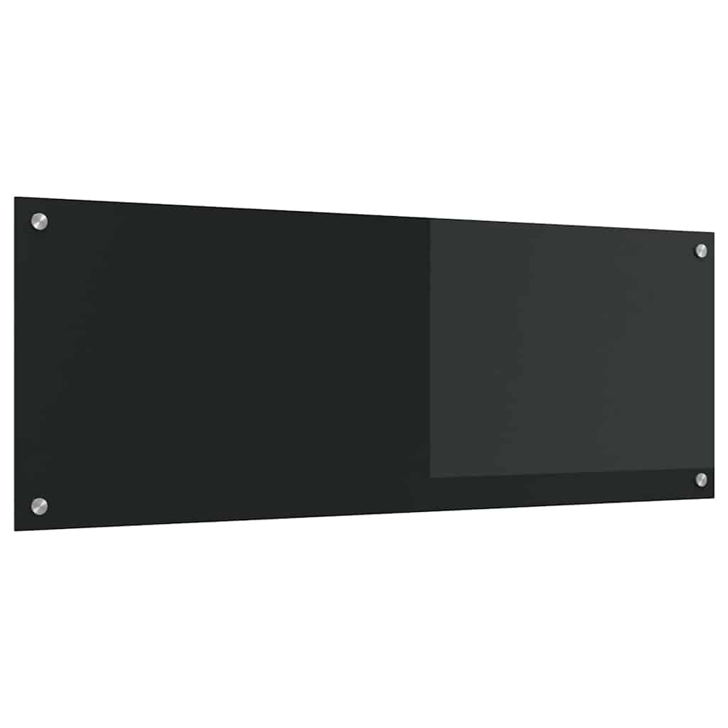 Kjøkkenbakplate Svart 110 x 40 x 0.6 cm herdet glass