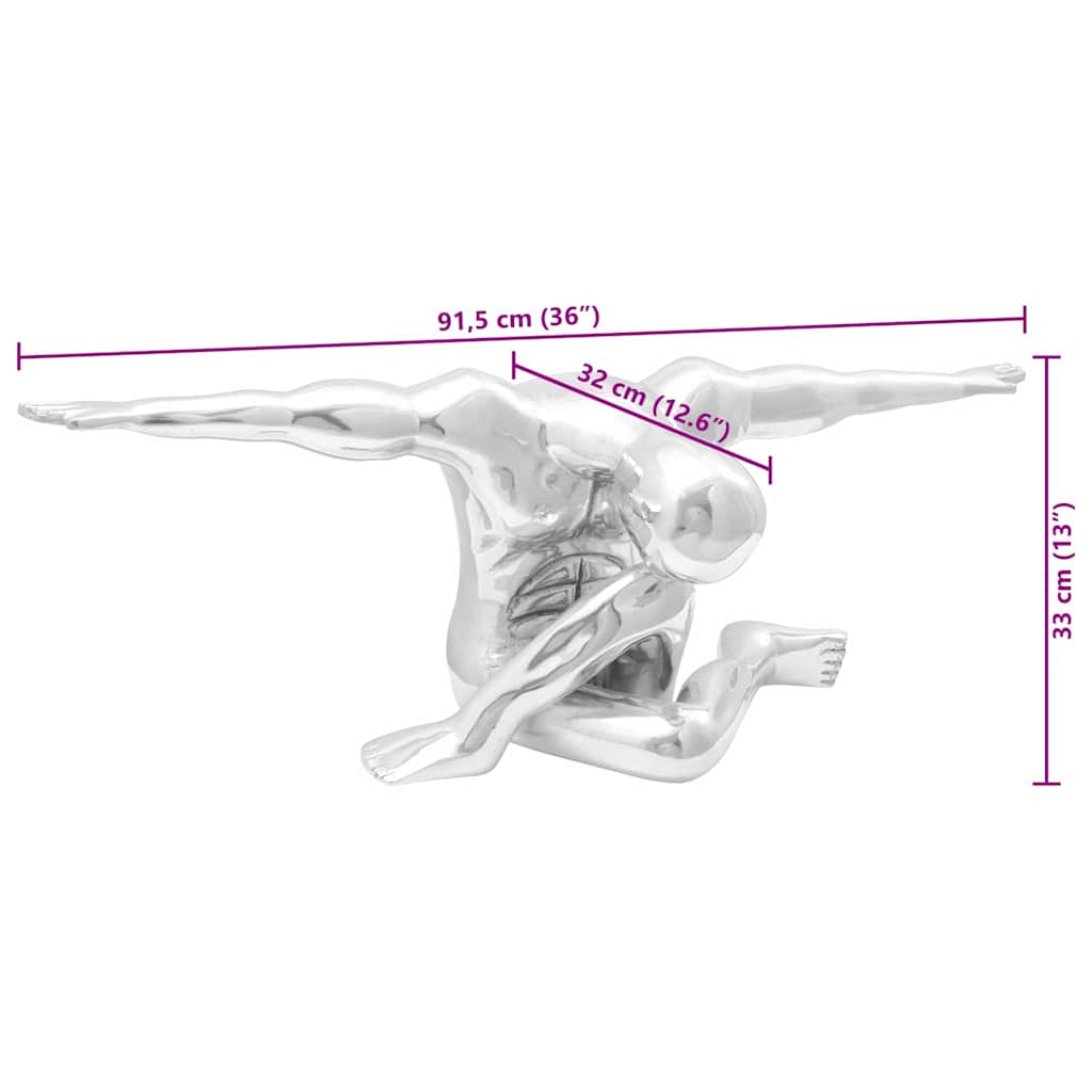 Skulptur sølv 91,5 x 32 x 33 cm Aluminium