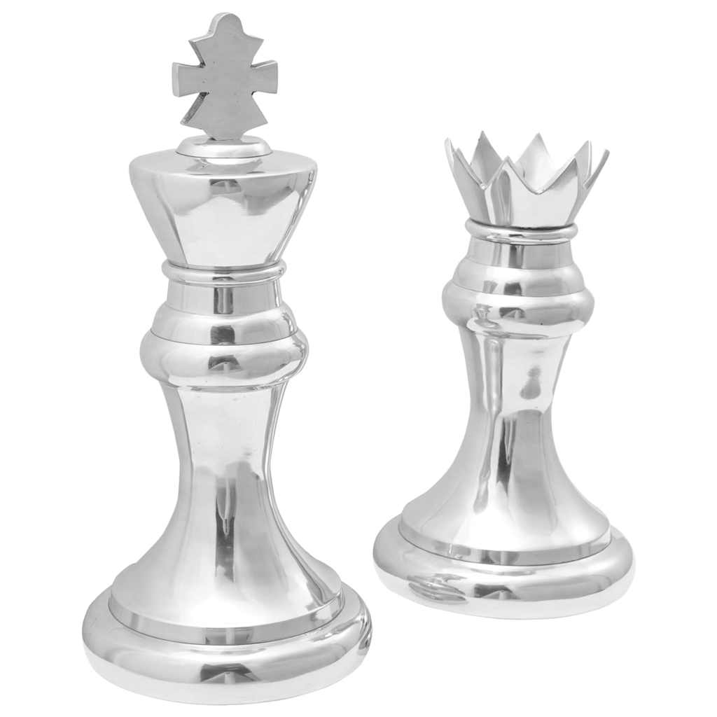 Skulpturer 2 pcs sølv 17 x 17 x 42 cm Aluminium