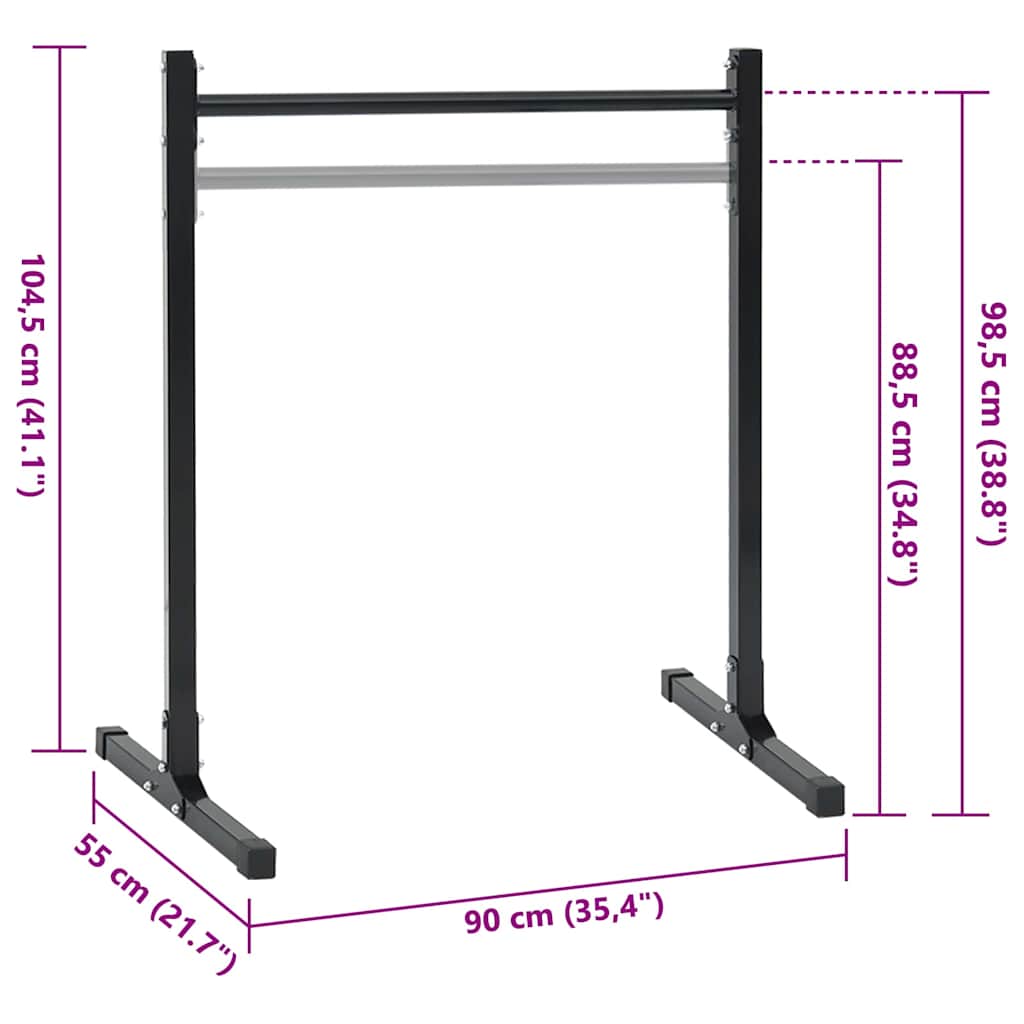 Dip-stasjon 2 stk. Svart 55 x 90 x 104.5 cm Pulverlakkert stål