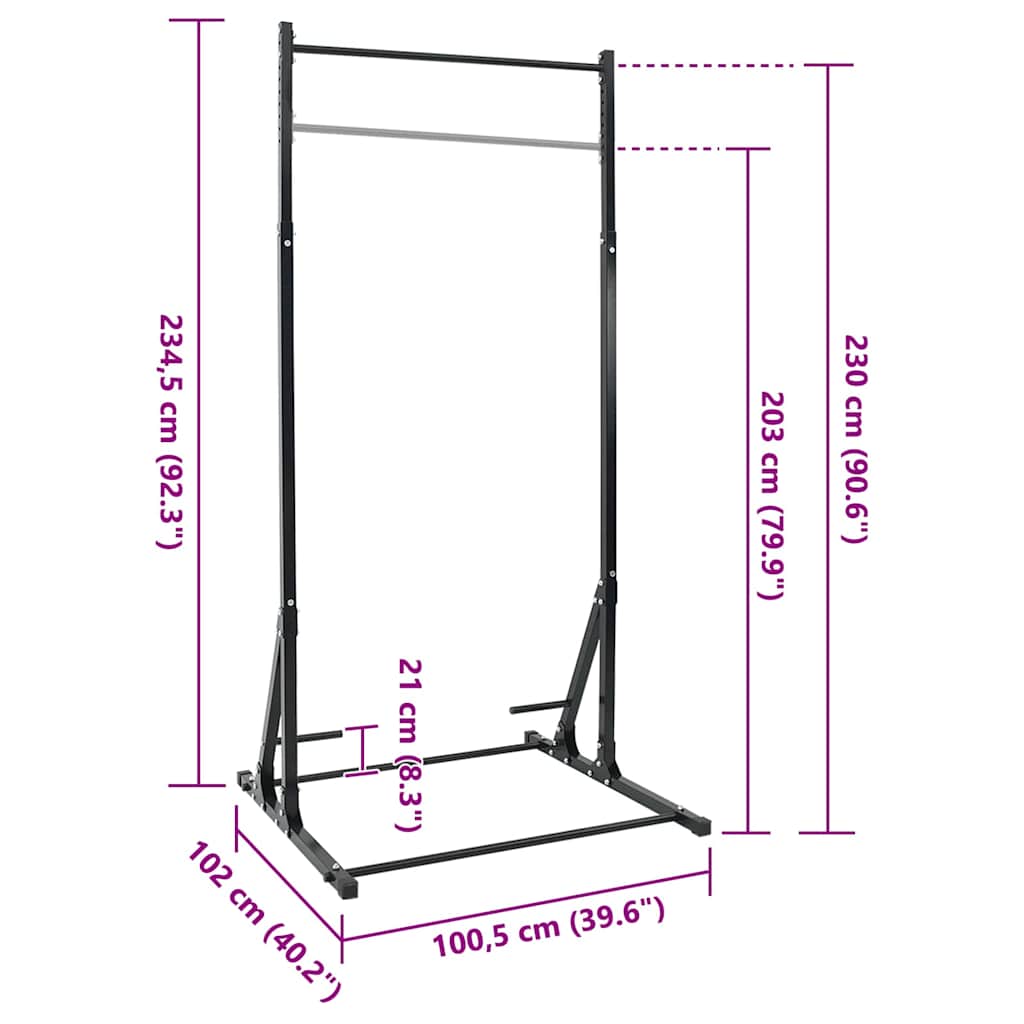 Pull-Up Bar Stasjon Svart 100,5 x 102 x 234,5 cm
