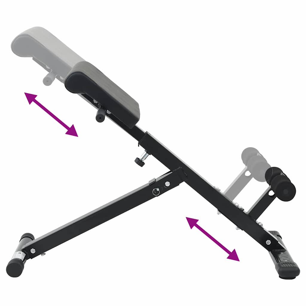 Hyperextension benk Svart 100,5 x 70 x 78 cm Pulverlakkert stål