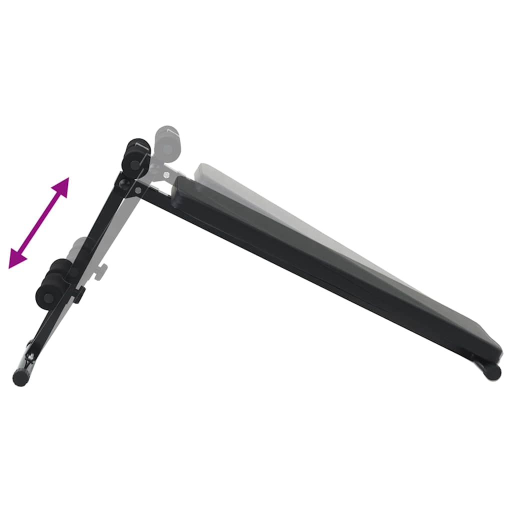 Sit Up Benk Svart 124 x 33.5 x 55 cm Pulverlakkert stål