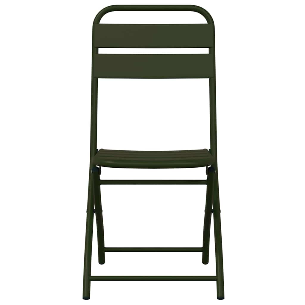 Hage Folding Stol 2 pcs grønn 42 x 52 x 82cm Pulverlakkert stål