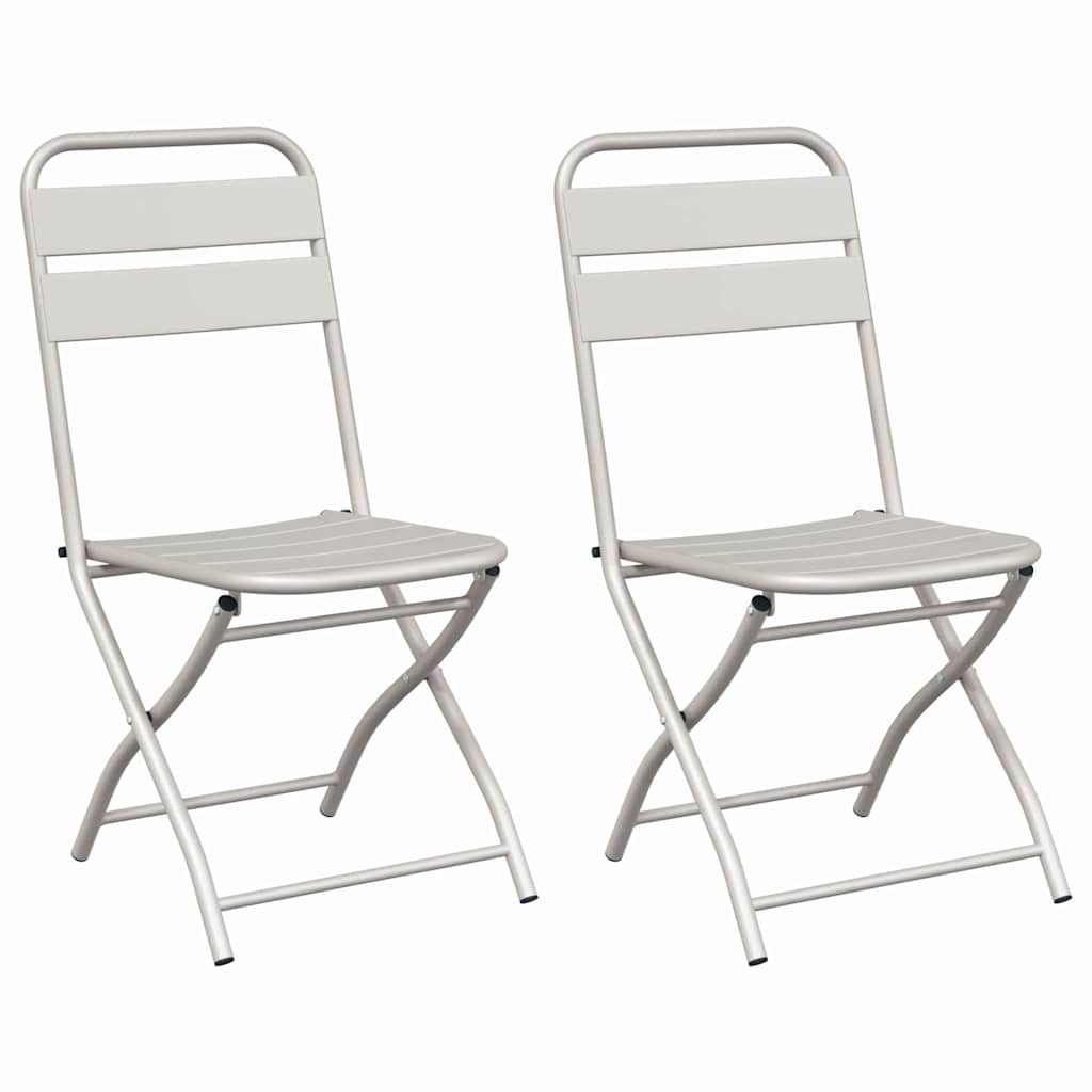 Hage Folding Stol 2 pcs Beige 42 x 52 x 82cm Pulverlakkert stål
