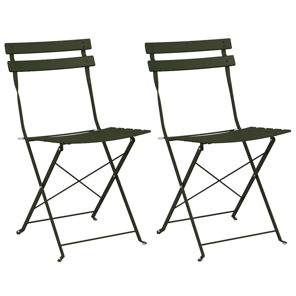Hage Folding Stol 2 pcs grønn 42 x 46 x 82cm Metall