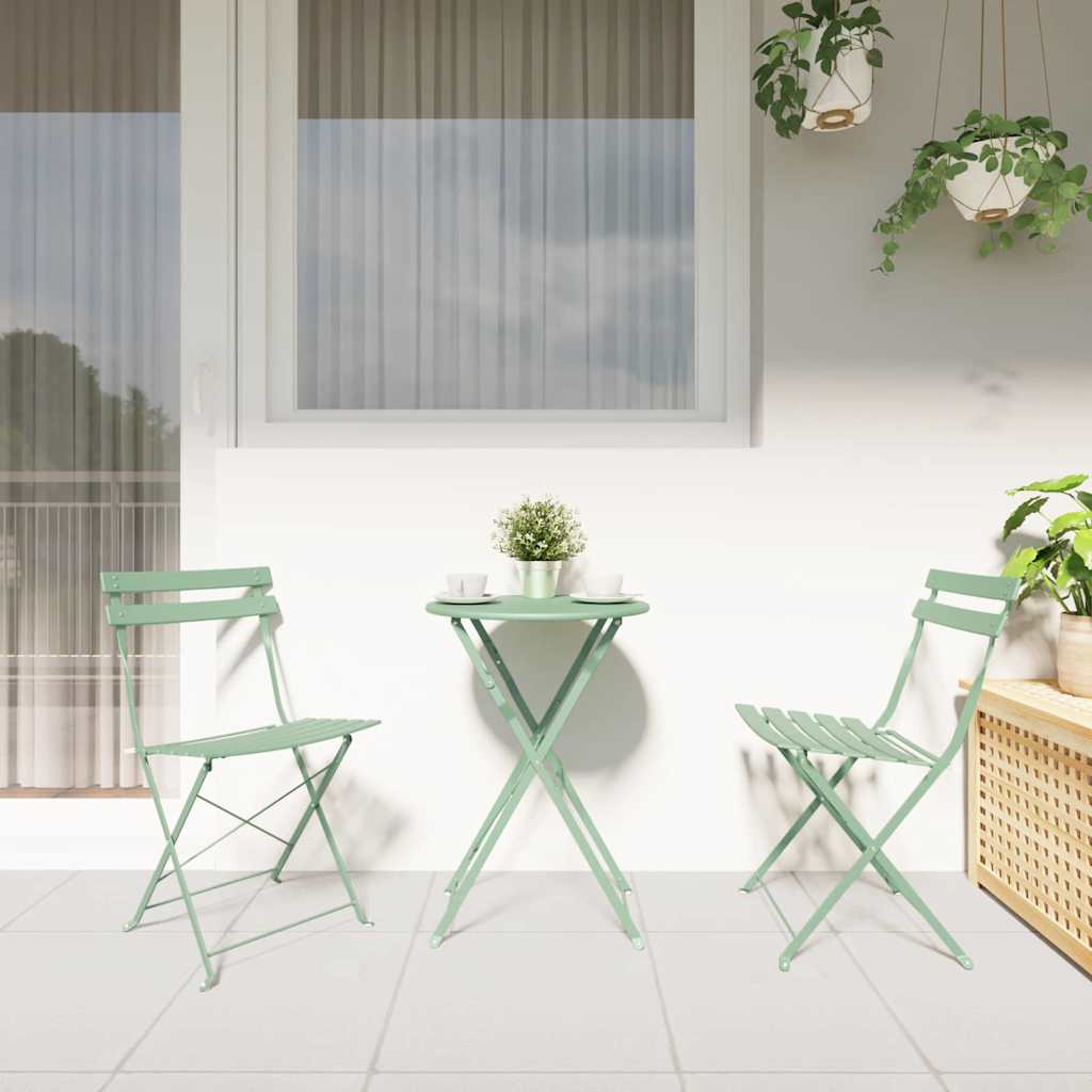 Hage Folding Stol 2 pcs Lett mint 42 x 46 x 82cm Metall