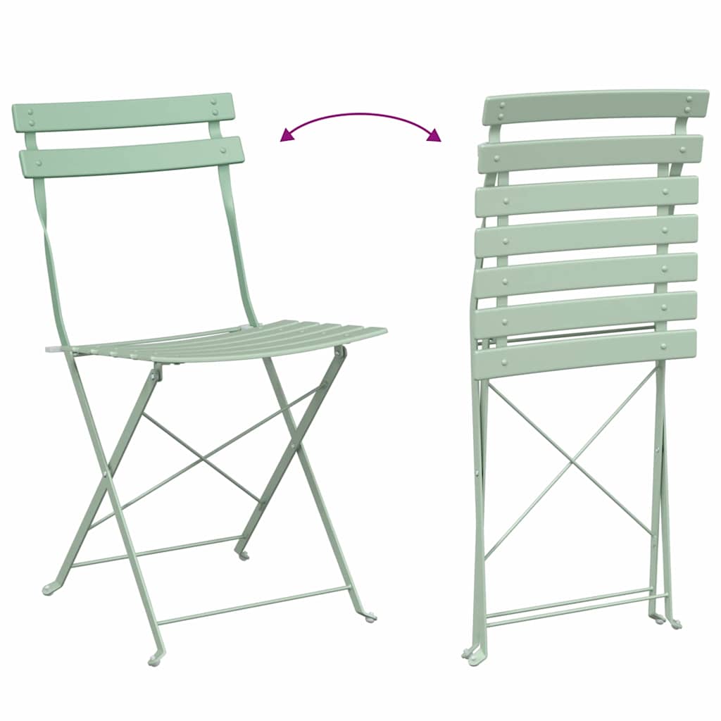 Hage Folding Stol 2 pcs Lett mint 42 x 46 x 82cm Metall