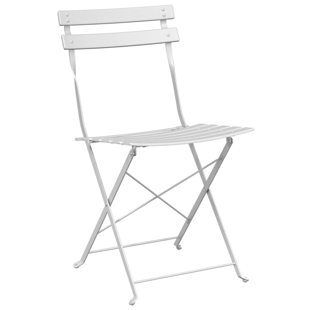 Sammenleggbart Bistrosett 3 pcs Hvit Stål