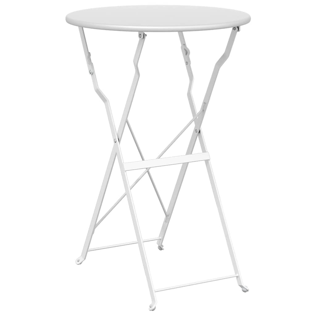 Sammenleggbart Bistrosett 3 pcs Hvit Stål