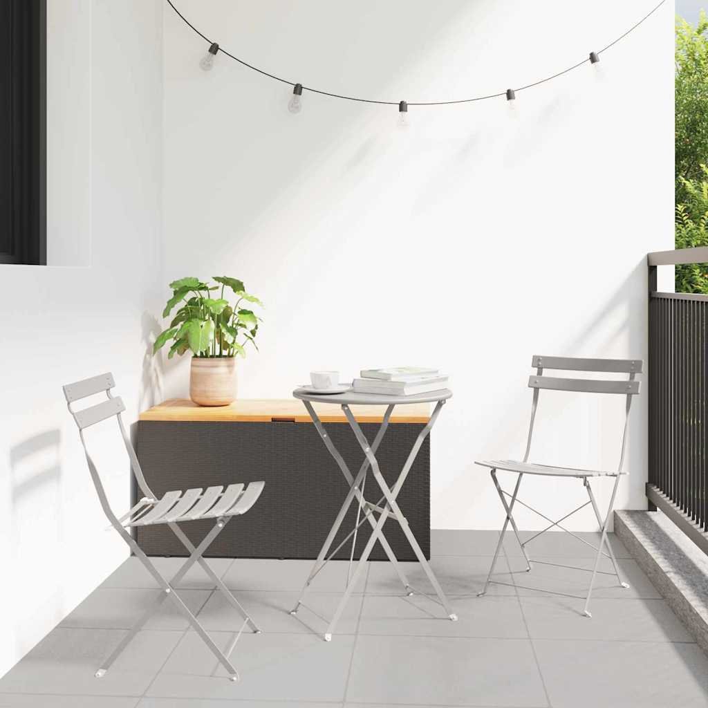 Sammenleggbart Bistrosett 3 pcs Beige Stål