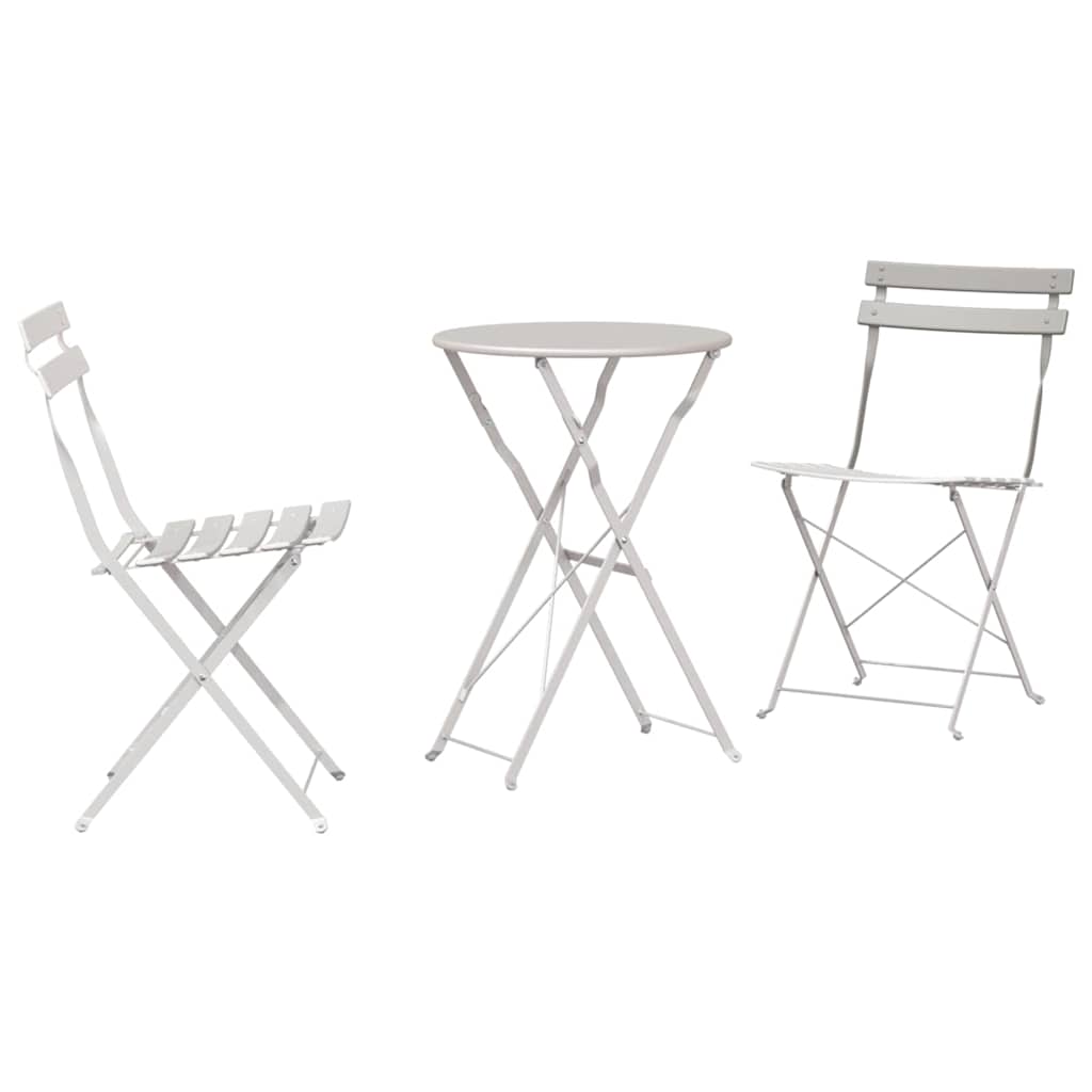 Sammenleggbart Bistrosett 3 pcs Beige Stål