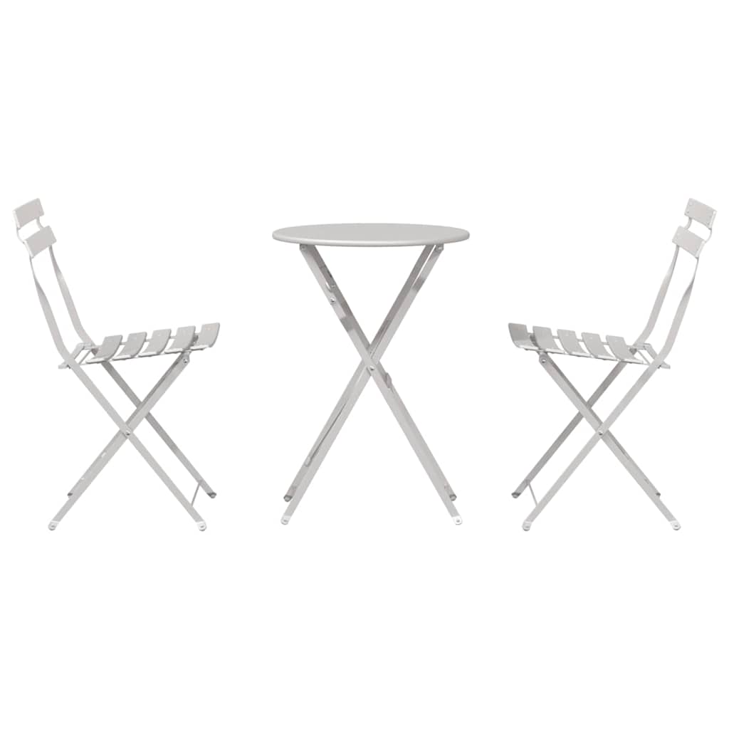 Sammenleggbart Bistrosett 3 pcs Beige Stål