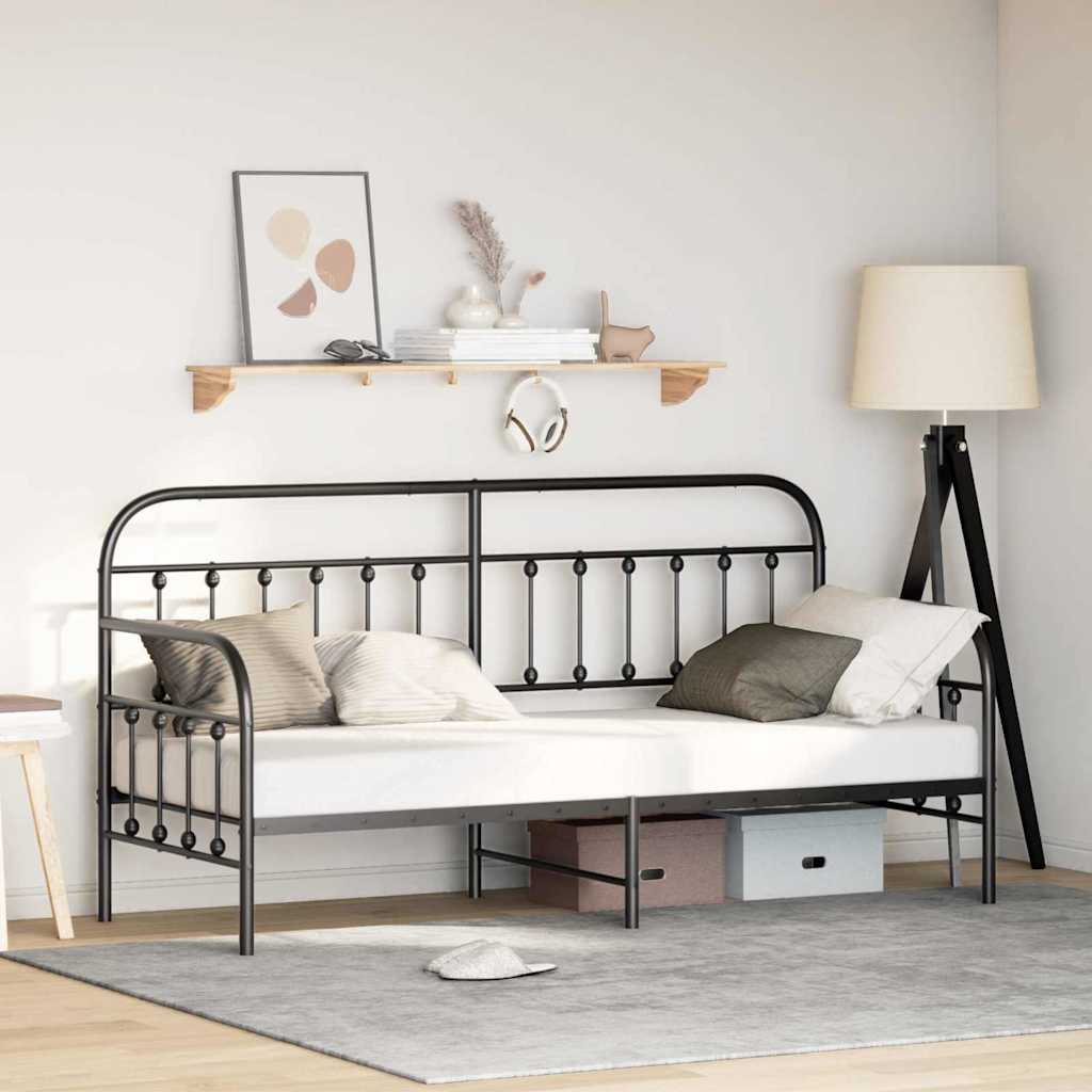 Dagsengeramme Svart 80 x 200 cm Pulverlakkert stål vidaXL